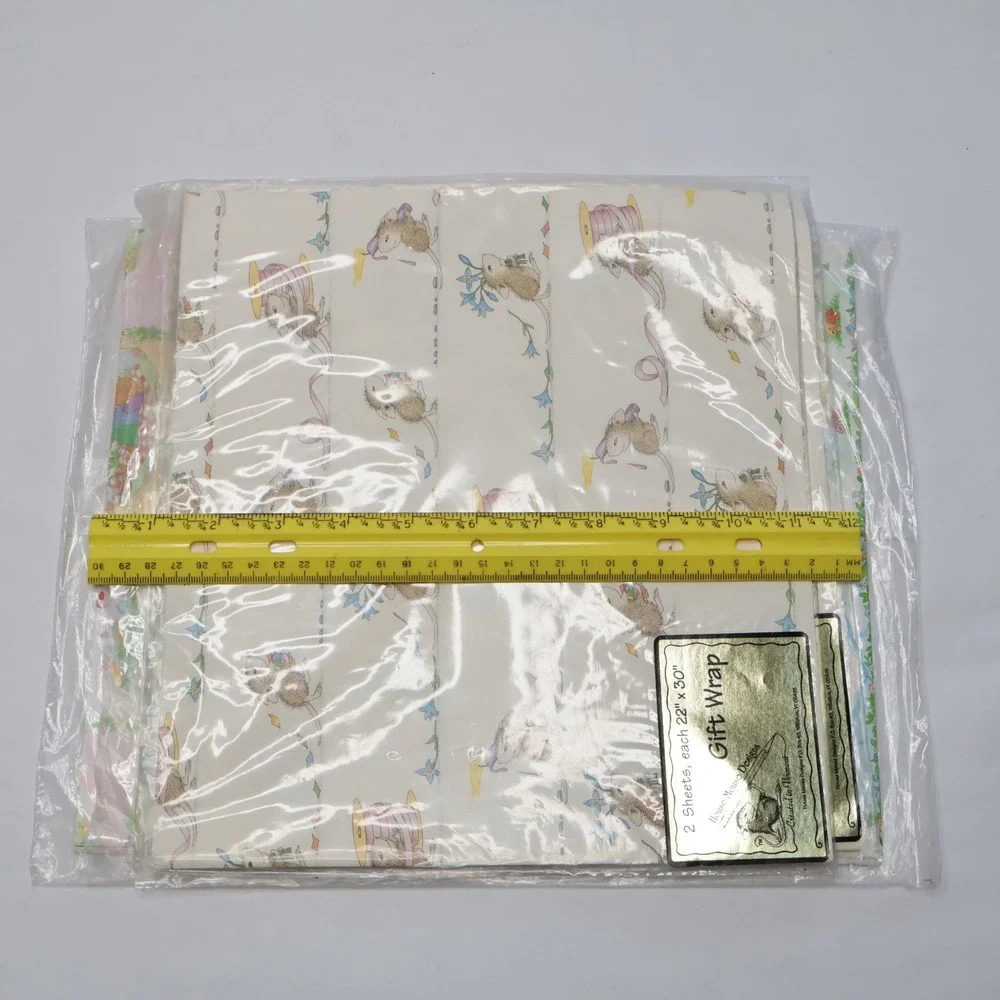 Vintage House-Mouse Designs & Current‎ Mouse-Tail Gardens Gift Wrap 6 Sheets